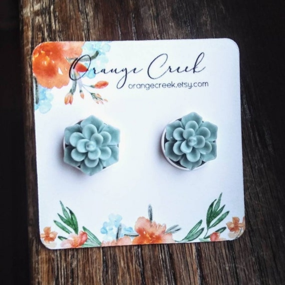 Succulent earrings